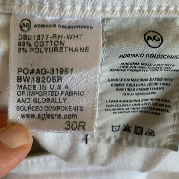 Adriano Goldschmied AG The Stevie Slim Straight. white  Size 30 - Picture 9 of 15
